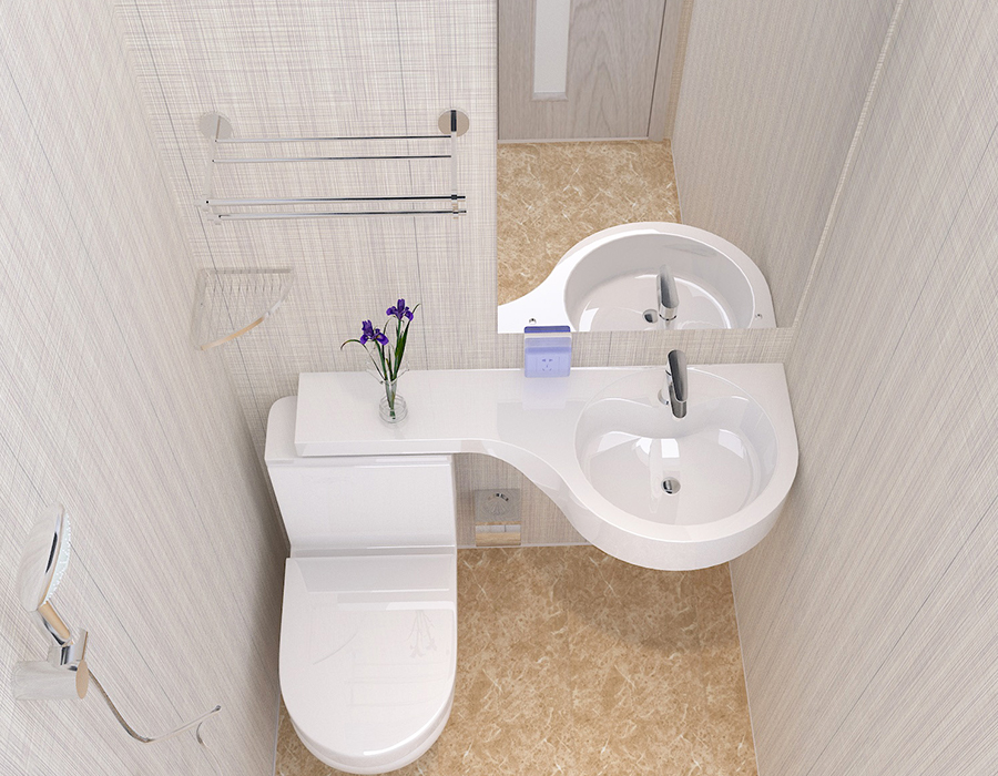 Unitate de baie modulară prefabricată pentru hotel, cu panou complet PEC din fibră rășină