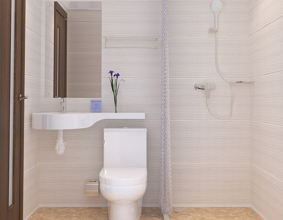 Baie modulară de hotel cu panou complet din rășină PEC