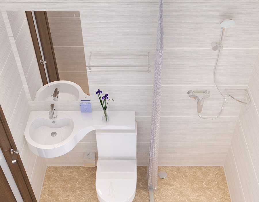 Baie modulară de hotel cu panou complet din rășină PEC