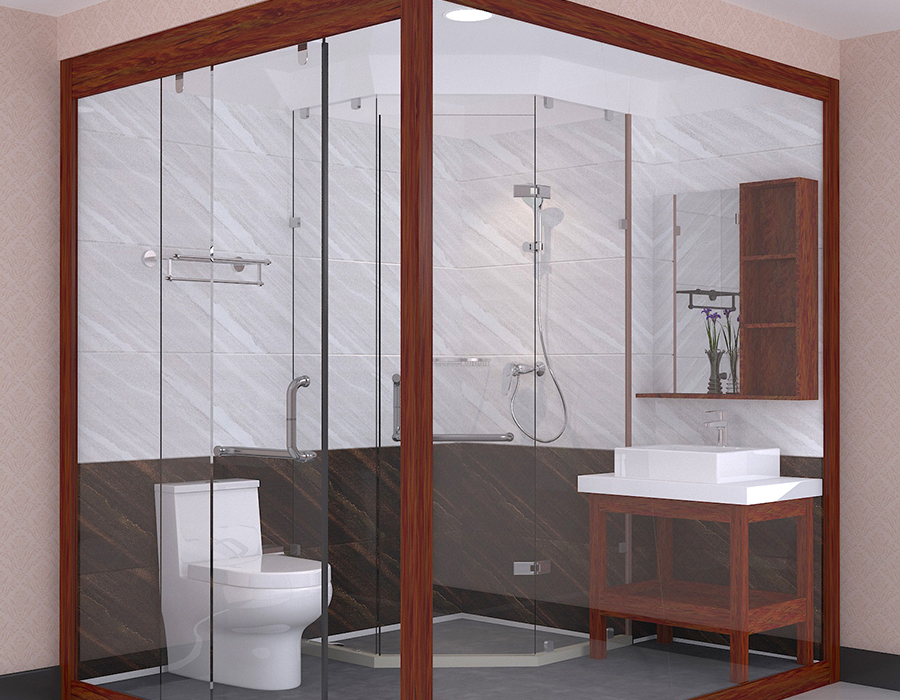 Unitate de baie prefabricată de hotel cu panouri din fibră de rășină PEC și bază din ceramică moale RTM