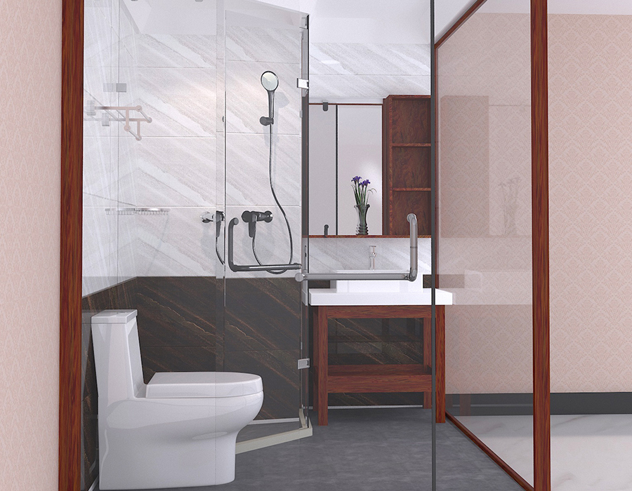 Unitate de baie prefabricată de hotel cu panouri din fibră de rășină PEC și bază din ceramică moale RTM