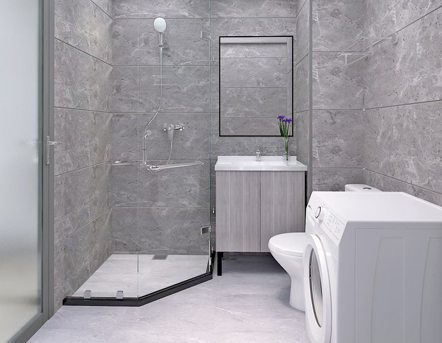 Unitate de baie de hotel prefabricată RTM cu bază din ceramică moale cu panouri din fibră rășină